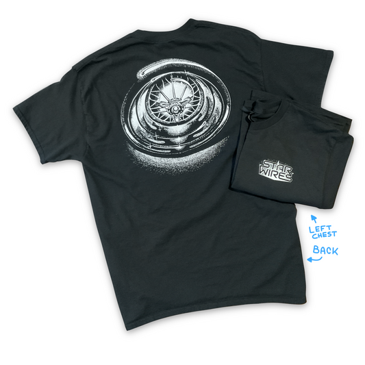 Star Wires T-shirt for lowrider and custom car enthusiasts by Brian Morris